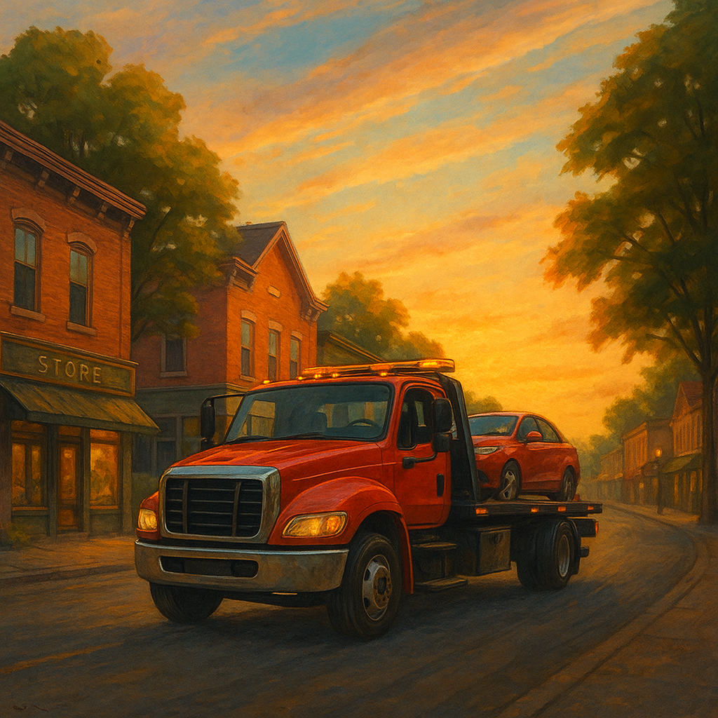 Tow truck in Colchester CT providing roadside assistance